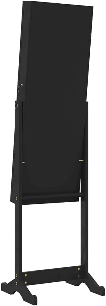 vidaXL Spiegel-Schmuckschrank Freistehend Schwarz 42x38x152 cm, Schwarz