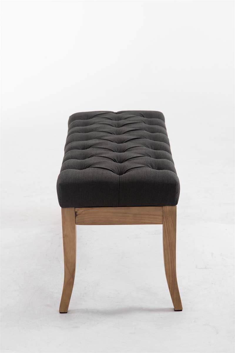 CLP Sitzbank Ramses mit hochwertiger Polsterung und Stoffbezug I Bank mit antik-Hellen Holzbeinen I