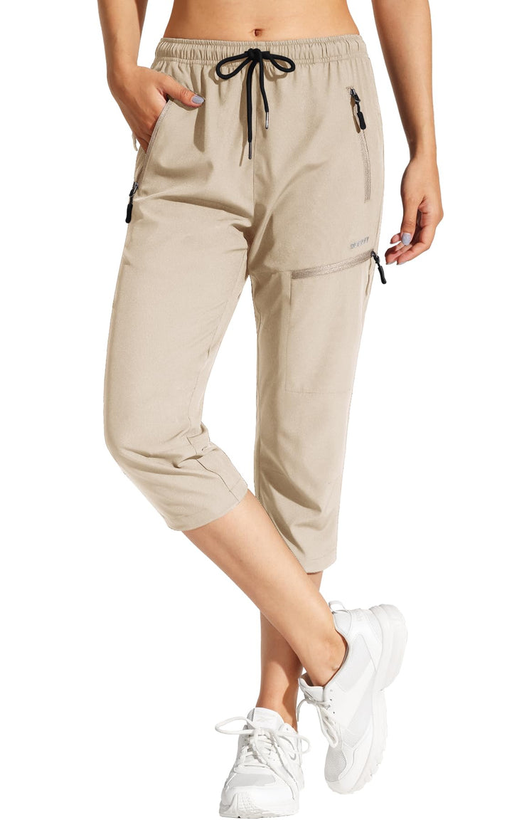 MOCOLY Damen Wanderhose Cargohose Wasserdicht Elastische Outdoorhose Cargo Jogginghose Trekkinghose