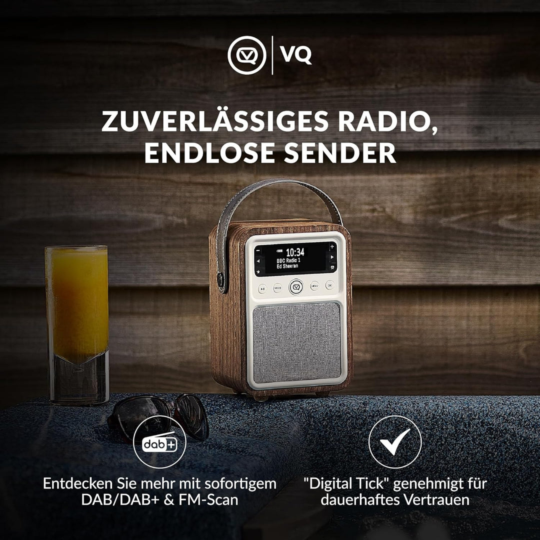 VQ VQ-MONTY-WT Monty Radio w/Bluetooth Wahlnuss