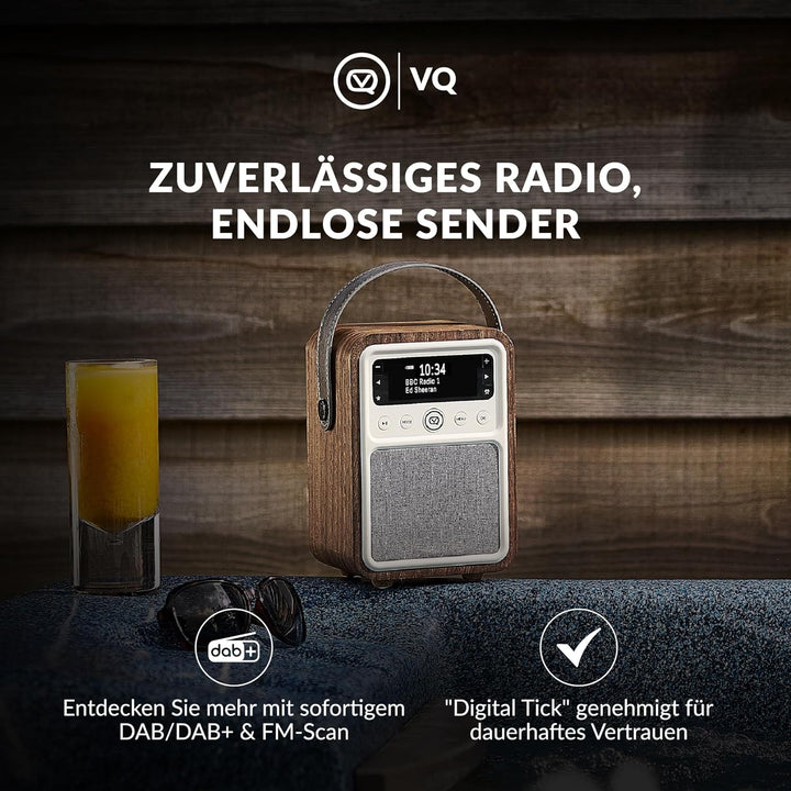 VQ VQ-MONTY-WT Monty Radio w/Bluetooth Wahlnuss