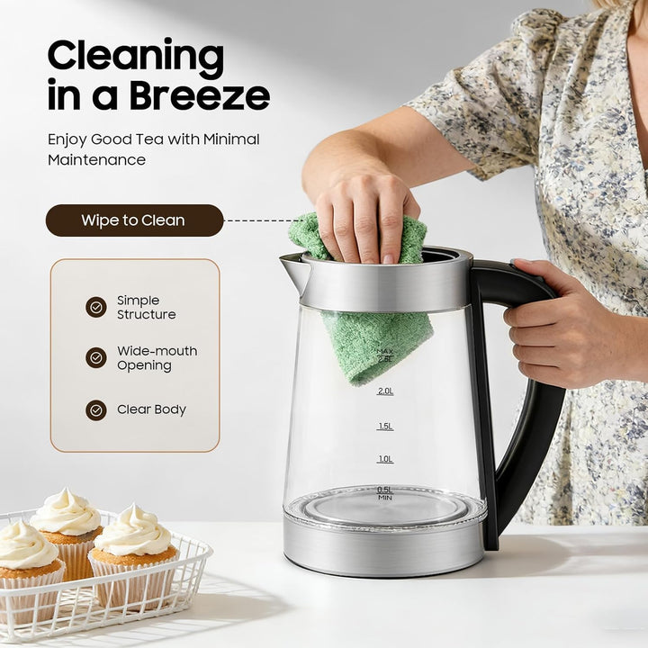 Elektrischer Wasserkocher Glas, Elektrischer Teekocher Mit Kleiner Teekanne, Teemaschine Elektrisch