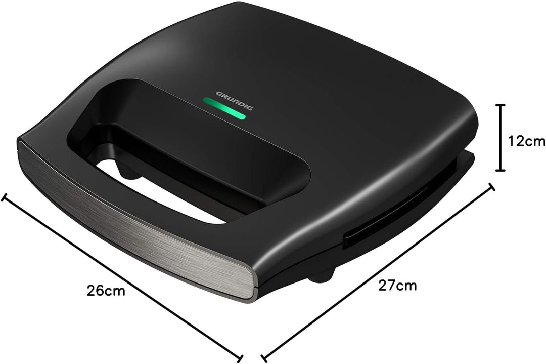 Grundig SWM2940 SWM 2940 Sandwichmaker, Schwarz-Metallic/Edelstahl Single, Single
