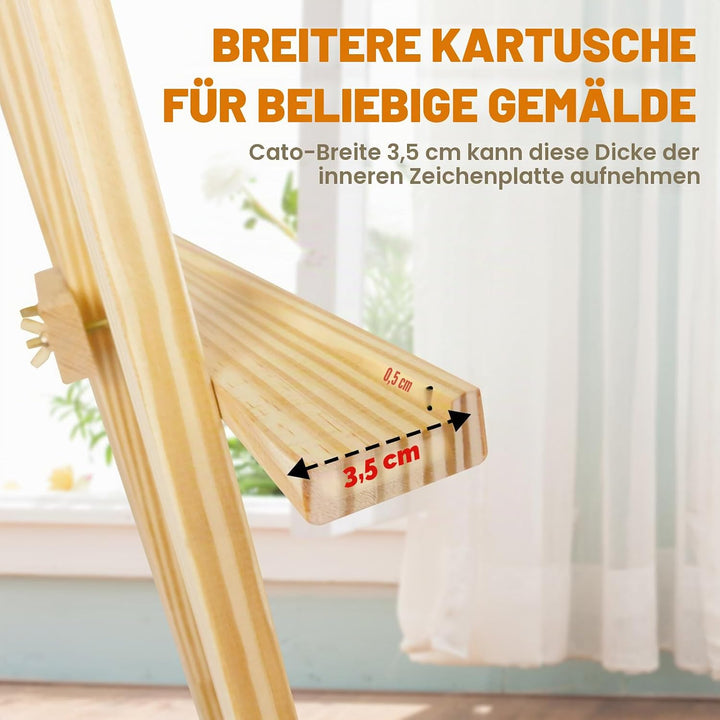 Staffelei Holz Gross 175 cm, A-Rahmen Holzstaffelei Einstellbare Höhe und Winkel, einfach zu montier