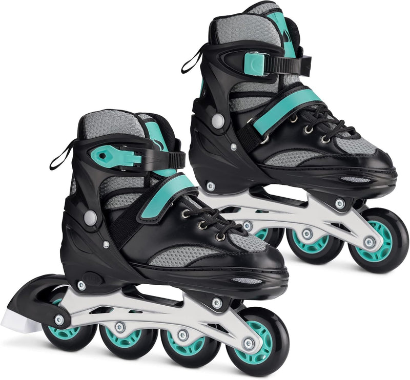 Navaris Inline Skates für Jungen & Mädchen - Inline Rollerblades Rollschuhe grössenverstellbar - Inl