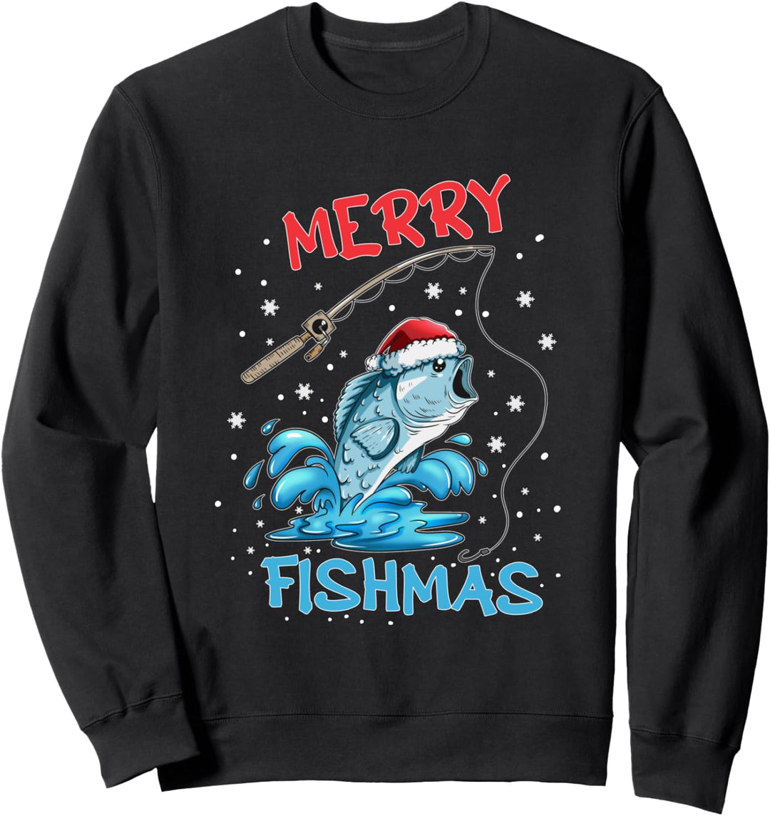 Merry Christmas Angler Angel Fisch Weihnachten Merry Fishmas Sweatshirt