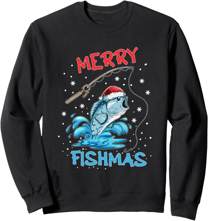 Merry Christmas Angler Angel Fisch Weihnachten Merry Fishmas Sweatshirt