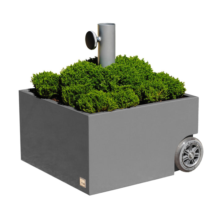 XXD Schirmständer grau mit Rollen Flowerpower