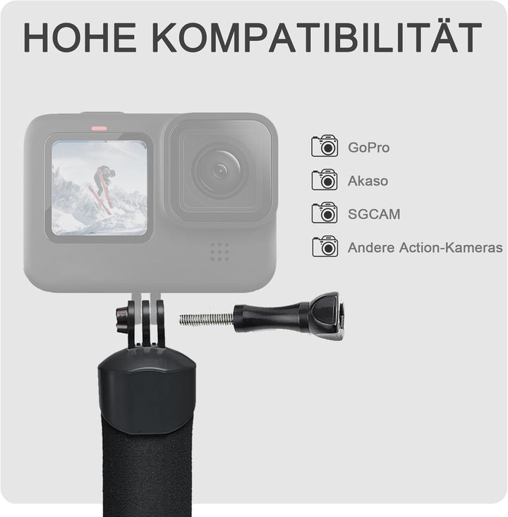 FitStill wasserdichter Einbeinstativ, schwimmender Handgriff + Sicherheits-Handschlaufe mit Stahlker