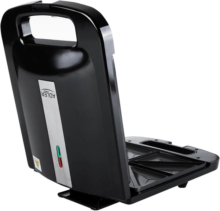 Adler AD 3055 Sandwichmaker XXL, 2000 W, Sandwichtoaster mit feuerfestem Griff, Toaster für 4 Sandwi