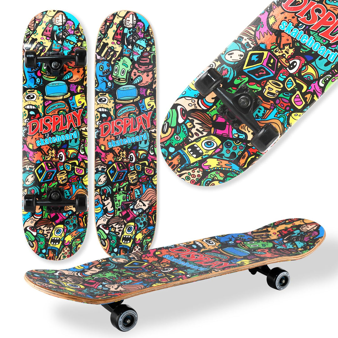 WeLLIFE - RGX Skateboard Skateboard (31"x8") 79x20cm aus 9 Schichten Ahorn Design konkave PU Rad 54*
