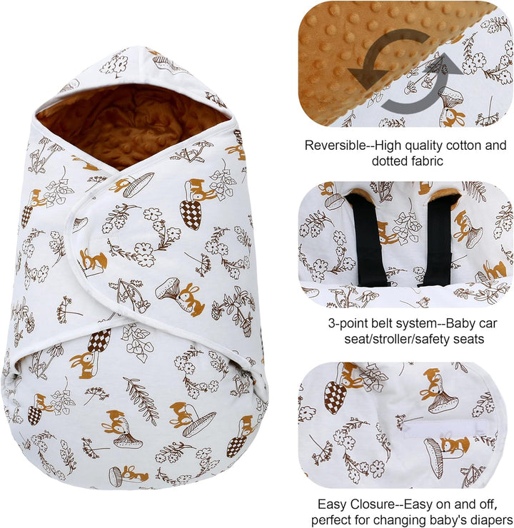 Einschlagdecke Babyschale für Buggy Universal Fusssack Babydecke Baumwolle Baby Pucksack für Kinderw