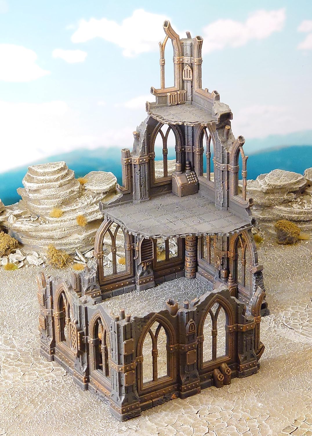 3D Vikings Serie Gothic Ruins – Set 1: Dreistöckiges ruiniertes Gebäude und angrenzender Überrest im