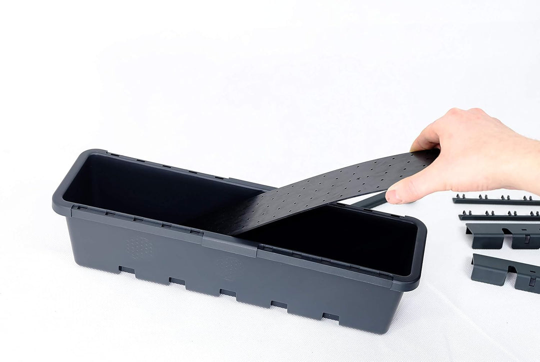 GreenLife Blumenbox 3 Stück Pflanzkasten Blumenkasten Balkonkasten (Anthrazit), Anthrazit