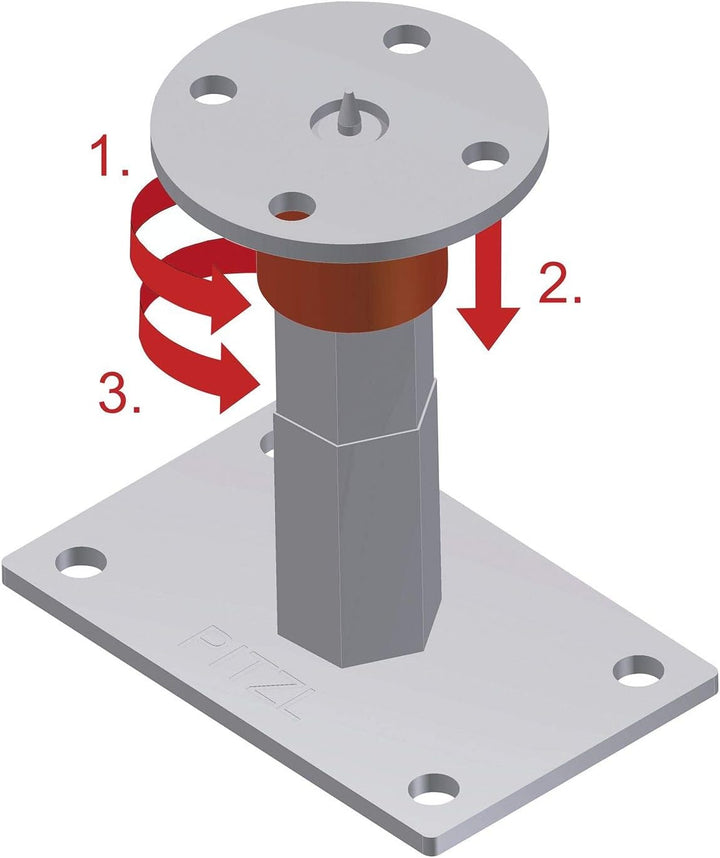 PITZL Pfostenträger Typ 10529.1990 ZiNiP beschichtet Stecksystem Z 203 - 318 mm, 203 - 318 mm