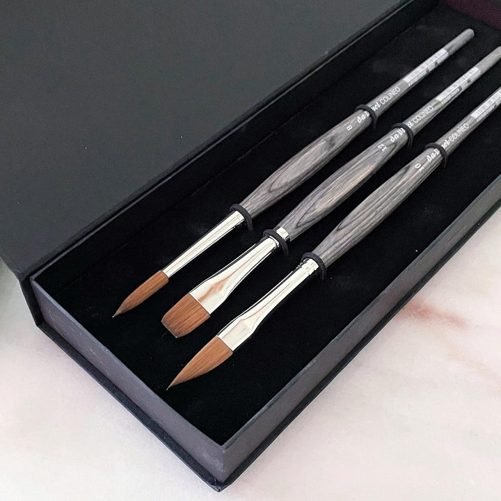 da Vinci Aquarellpinsel Geschenkbox Colineo mit 3 Pinseln, Gr. 8,10,12