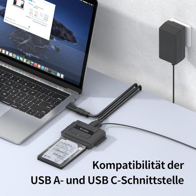 SUIDEK USB 3.0 zu SATA IDE Adapter, Externer IDE Festplatten Auslesen Adapter für universelle 2.5/35