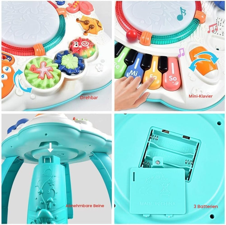 Baby Aktivitätentisch, Musikspielzeug für Babys von 6 bis 12 Monaten, Aktivitätszentrum für 1, 2, 3