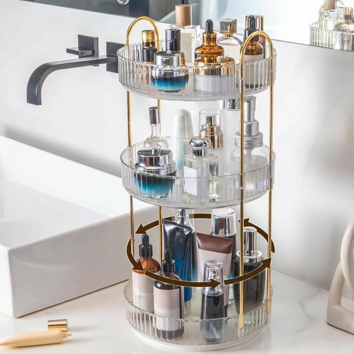 Make Up Organizer 360° Drehbar Schminktisch Organizer Kosmetik Organizer für Kosmetik Skincare Parfü