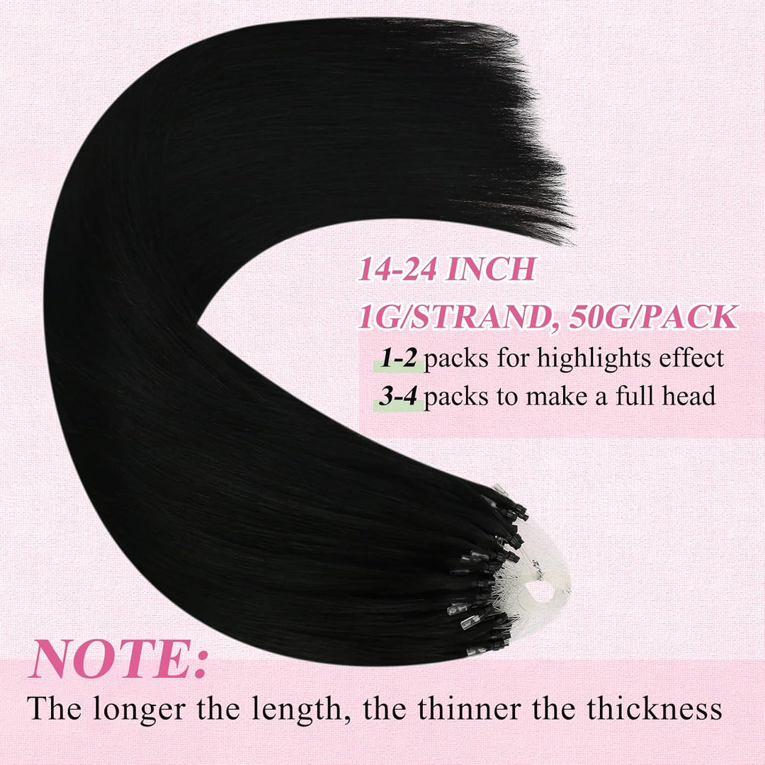 YoungSee Extensions Echthaar Microring Schwarz Microring Extensions Echthaar 1g Schwarz Microring Ha