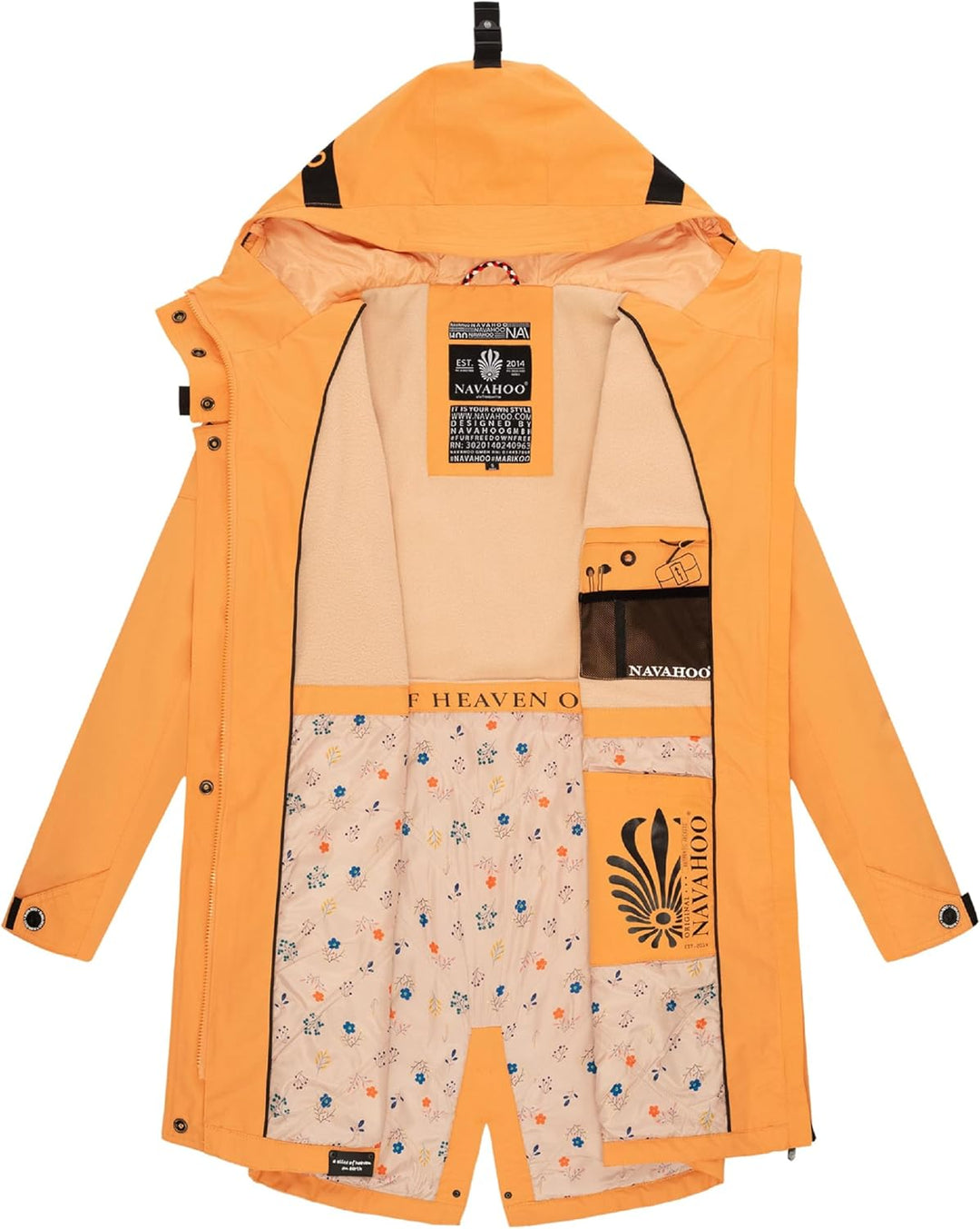 Navahoo Damen Übergangsjacke leichte Jacke mit Kapuze Pfefferschote XS-3XL XS Apricot Sorbet, XS Apr
