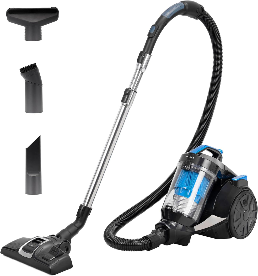 KLAMER Staubsauger Beutellos, Bodenstaubsauger ohne Beutel, Ideal für Haustierbesitzer gegen Tierhaa
