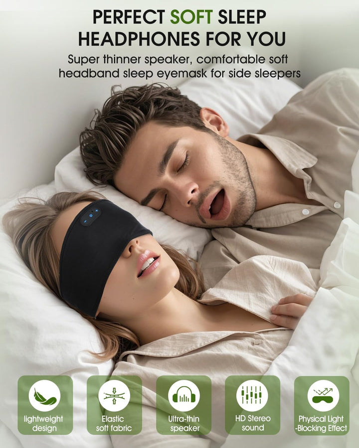 MUSICOZY Schlafkopfhörer Bluetooth 5.4, Bequem &amp; Ultraleicht Stirnband kopfhörer zum Schlafen mit Hi