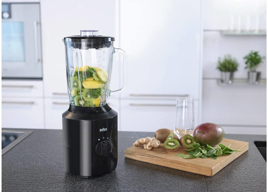 Braun PowerBlend 3 JB 3150 BK Standmixer - 1,5 l Glas-Mixaufsatz, Küchenhelfer zum Zerkleinern, Püri