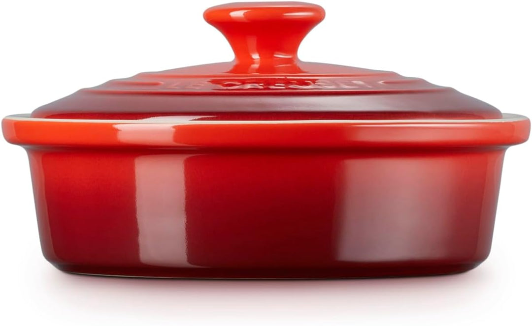 Le Creuset Ofenkäseform mit Deckel aus Steinzeug, Kirschrot, 91044600060010