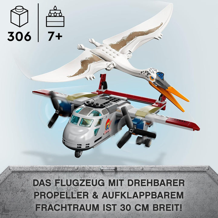 LEGO 76947 Jurassic World Quetzalcoatlus: Flugzeug-Überfall, Dinosaurier Spielzeug mit Figuren, Gesc