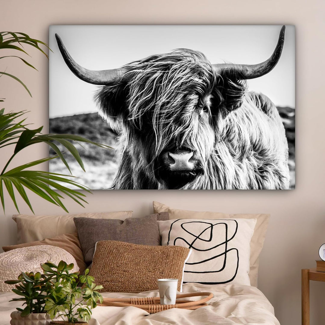 MuchoWow© Bild auf Leinwand Gross 120x80 cm XXL Schlafzimmer Bilder Schwarzweiss Wand Deko Wohnzimme