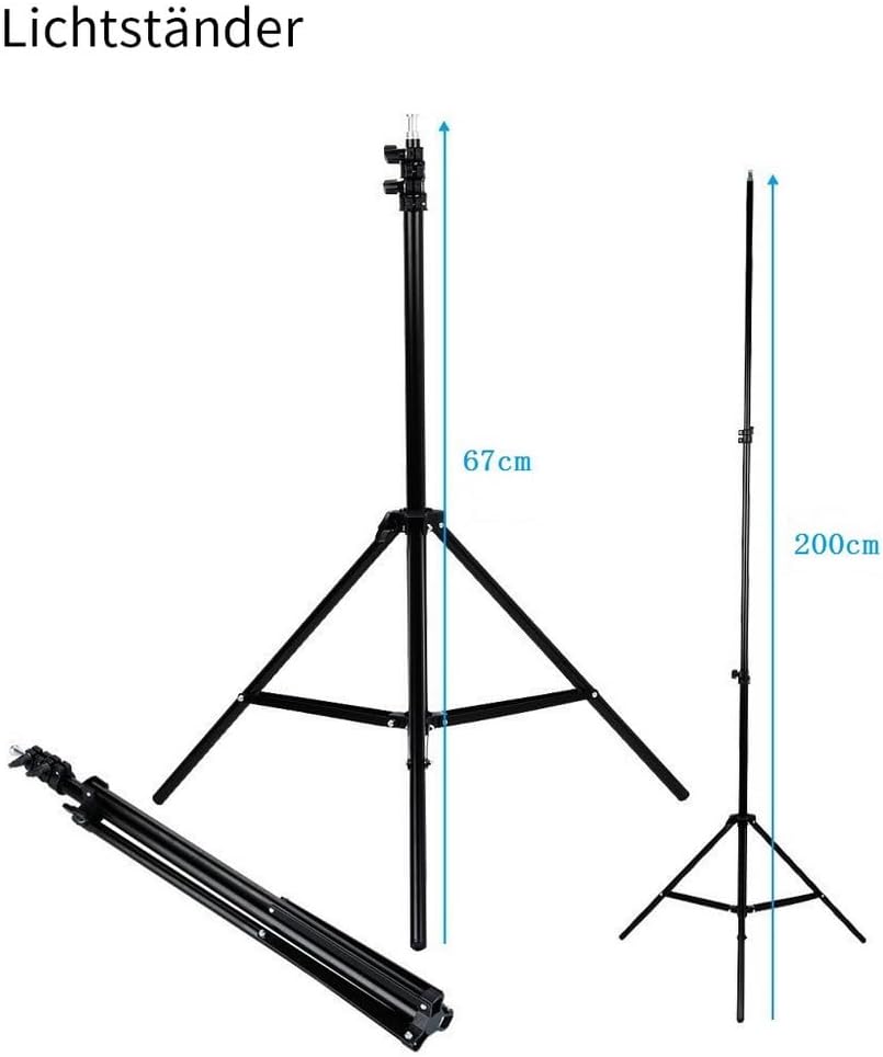 Bonnlo KS01 Fotostudio Set mit Softbox, Regenschirmen und Fotoleinwand Hintergrund – 5-in-1 Reflekto