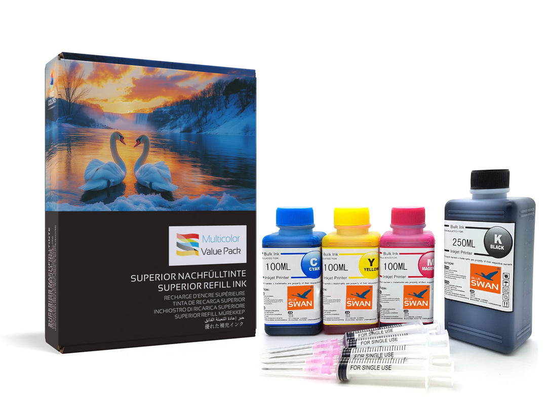 BLUE SWAN 550ml Nachfülltinten Set kompatibel mit Canon PG-540 CL-541 PG-540XL CL-541XL - Vierfarben