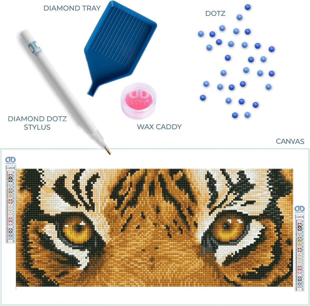 Diamond Dotz DD5-041 Tiger Augen, ca. 42 x 15 cm gross, Diamond Painting, Malen mit Diamanten, funke