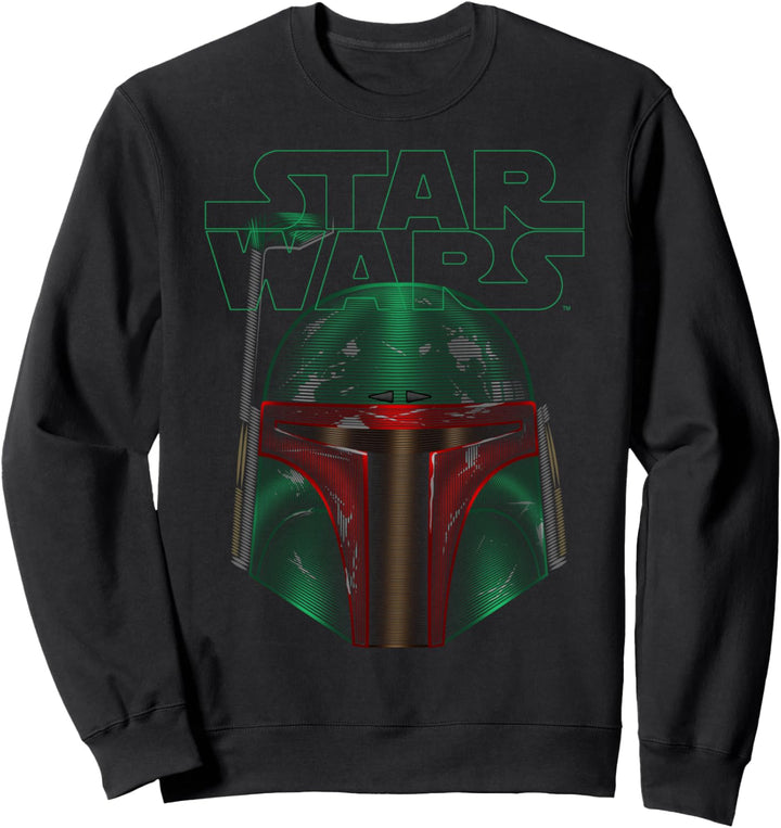 Star Wars Boba Fett Line Portrait Movie Logo Sweatshirt