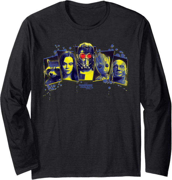 Marvel Guardians Of The Galaxy Vol. 2 Group Splatter Panels Langarmshirt