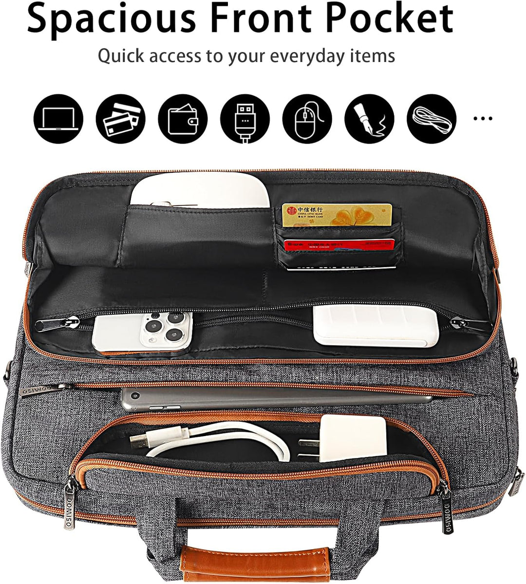 DOMISO 15-15,6 Zoll Wasserdicht Laptop Tasche Aktentasche Schultertasche Notebooktasche für 15.6" Le