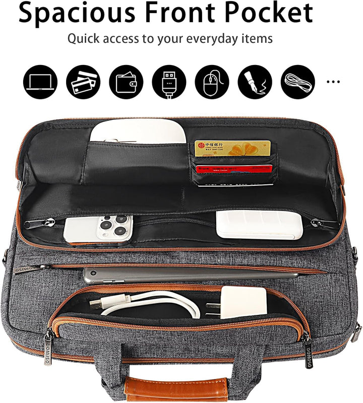 DOMISO 15-15,6 Zoll Wasserdicht Laptop Tasche Aktentasche Schultertasche Notebooktasche für 15.6" Le