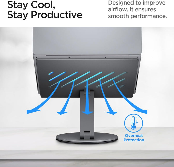 Spigen ArcDock 6-in-1 Laptop Ständer mit Dockingstation【inkl. USB C auf C Kabel】 Ergonomisch, USB A/
