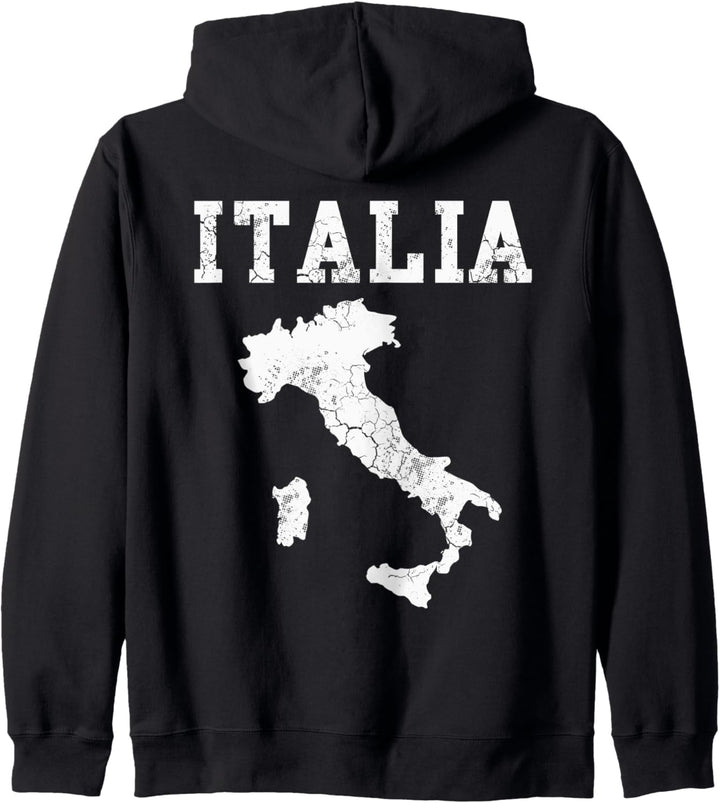 Italia Map Italy Italian Vintage Distressed Kapuzenjacke
