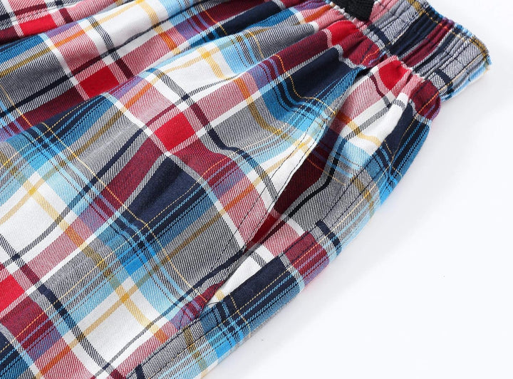 MoFiz Herren Pyjamahose Warm Lang Baumwolle Weich Schlafanzughose Kariert Winter Nachtwäsche Freizei