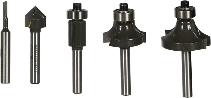Ryobi 5132003828 Fräsersatz 5-teilig, für Kantenfräse und Oberfräse, Nutfräser, 1x Hohlkehlfräser, 2