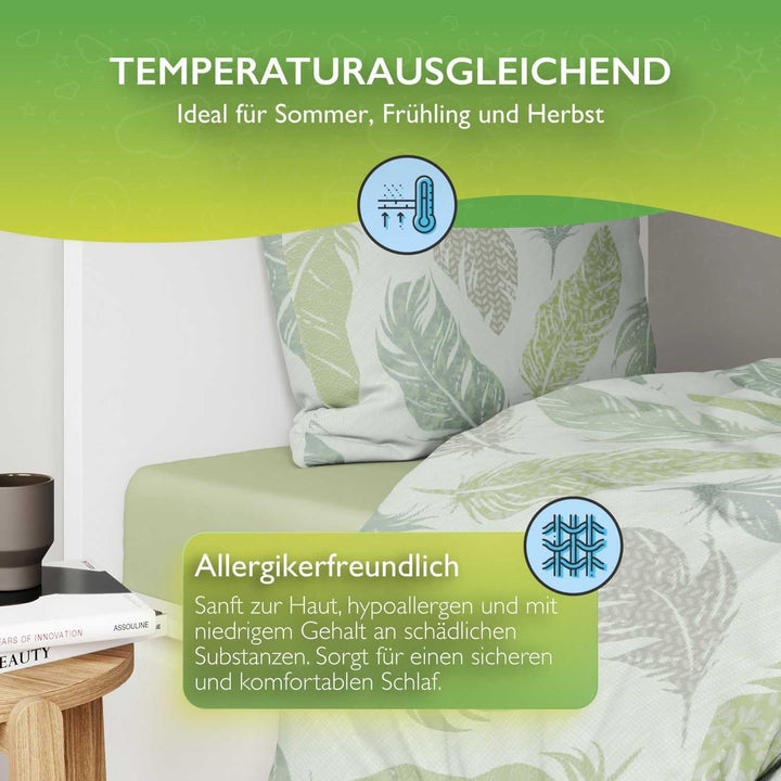 etérea Baumwolle Renforcé Wendebettwäsche Bettwäsche Philou mit modernen und elegantem Federn Motiv