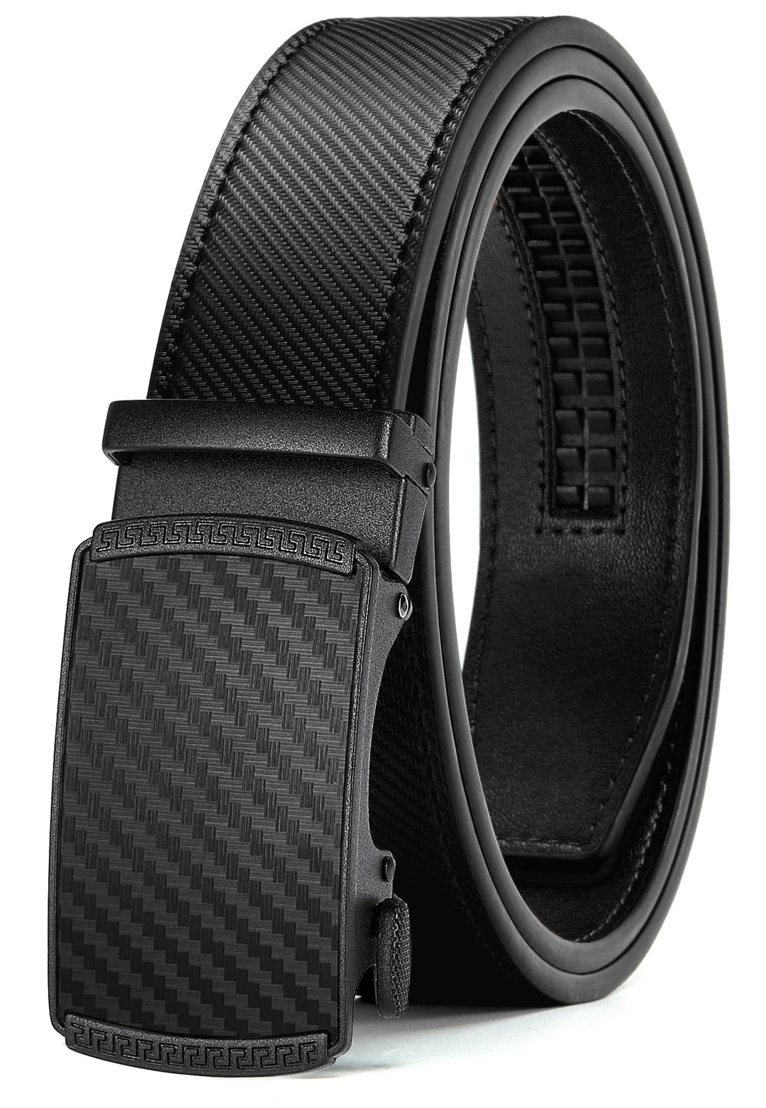 CHAOREN Gürtel Herren, Automatik Ledergürtel Herren 35mm ohne Löcher Taille 110-120cm (Gesamtlänge 1