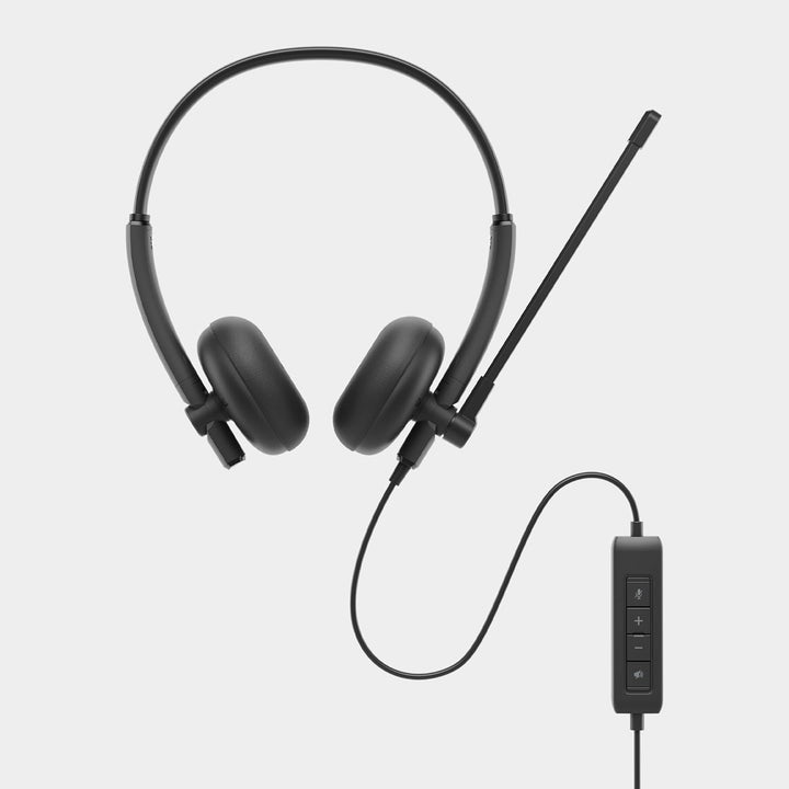 Dell Kabelgebundenes Headset WH125 – USB-A Plug & Play, On-Ear mit Polstern, 270° drehbarer Mikrofon