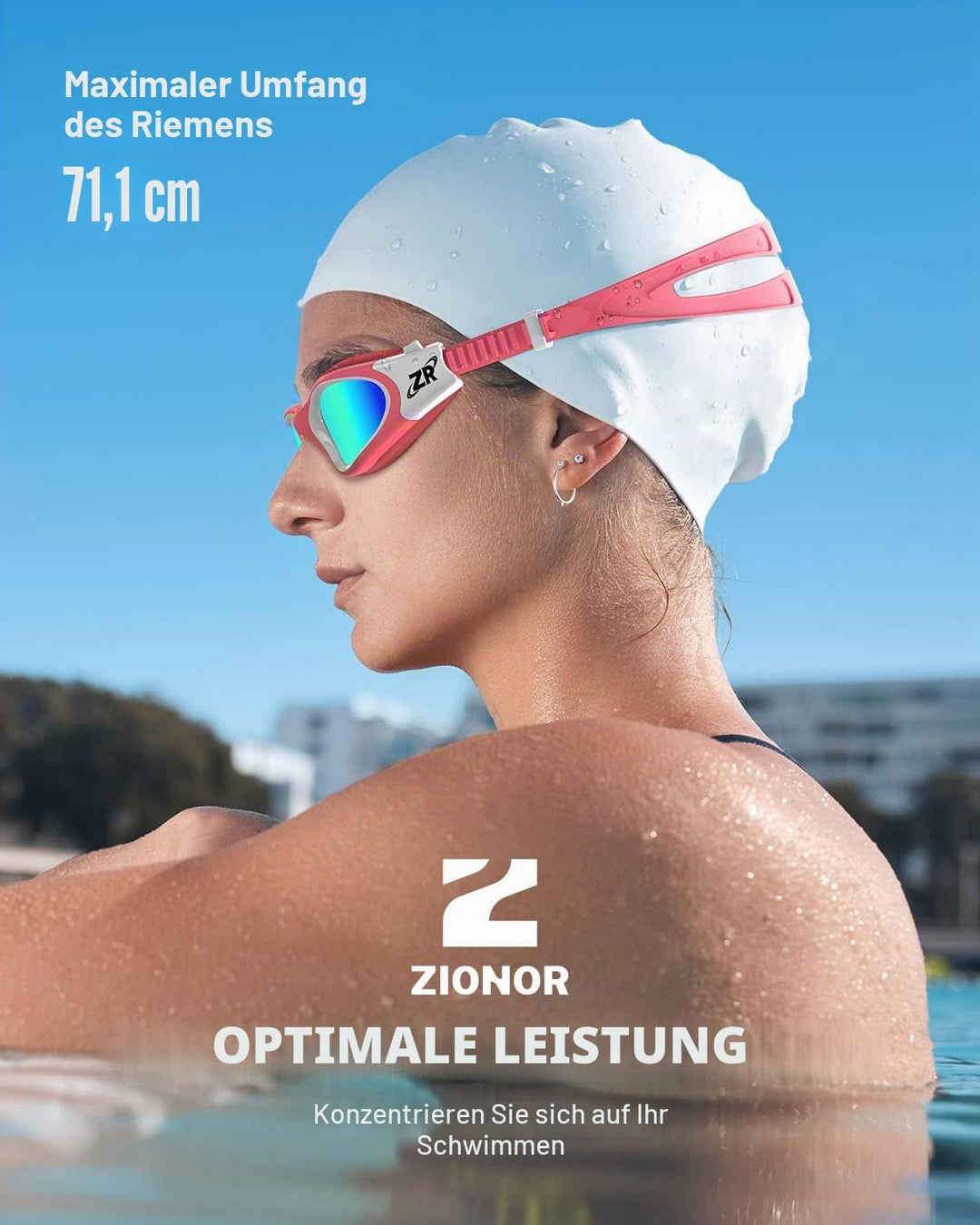 ZIONOR G1 - Polarisierte Schwimmbrille für Unisex und Erwachsene und Damen, beschlagfrei, 100% UV-Sc