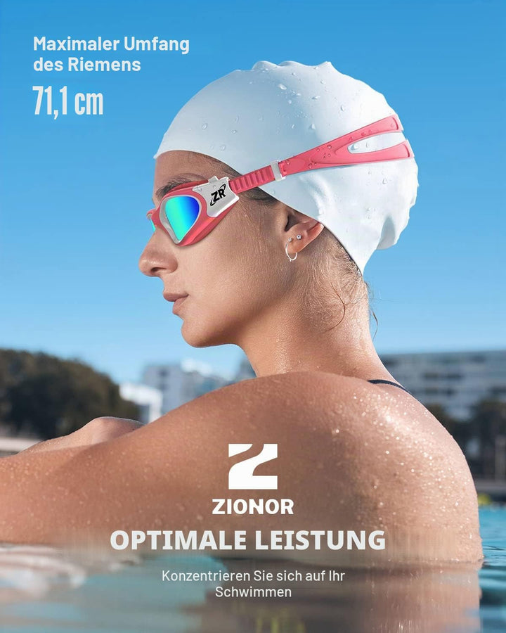 ZIONOR G1 - Polarisierte Schwimmbrille für Unisex und Erwachsene und Damen, beschlagfrei, 100% UV-Sc