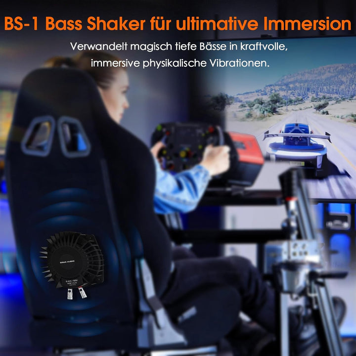 Douk Audio BS-1 Bass Shaker: 50W Hochleistungs Buttkicker – Taktiler Wandler – Subwoofer Tieftöne fü