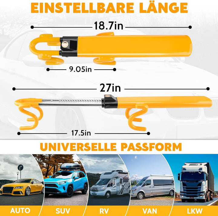 Tevlaphee Lenkradkralle, Lenkradschloss für Auto, Diebstahlsicherung auto, Strapazierfähig, Universe
