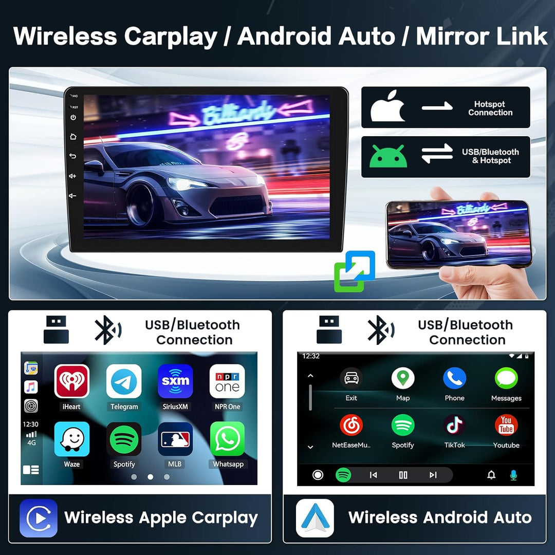 Android 15 Radio für Kia Sportage 2010-2016 mit Wireless CarPlay 4+64G, 9 Zoll Bildschirm mit Androi
